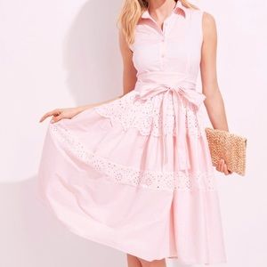 Vineyard Vines x Palm Beach Lately tiered eyelet shirt dress